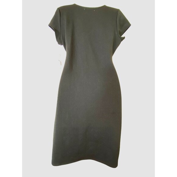 Black Wrap Style Dress With Ruched Side Detail‎ By Almost Famous Size L - Picture 2 of 7
